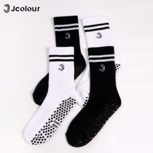 Jcolour Kit 3 Pares meia feminina Academia listrada Cano Longo