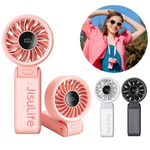 Jisulife Ventilador Portátil de Mesa Pescoço USB Recarregável 5000mAh
