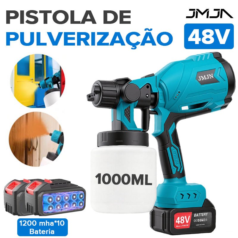 Jmjn Pistola de Pintura 48V Sem Fio Pulverizador Elétrico Portátil