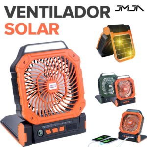 Jmjn Ventilador Portátil com Recarga Solar e Power Bank Fácil de