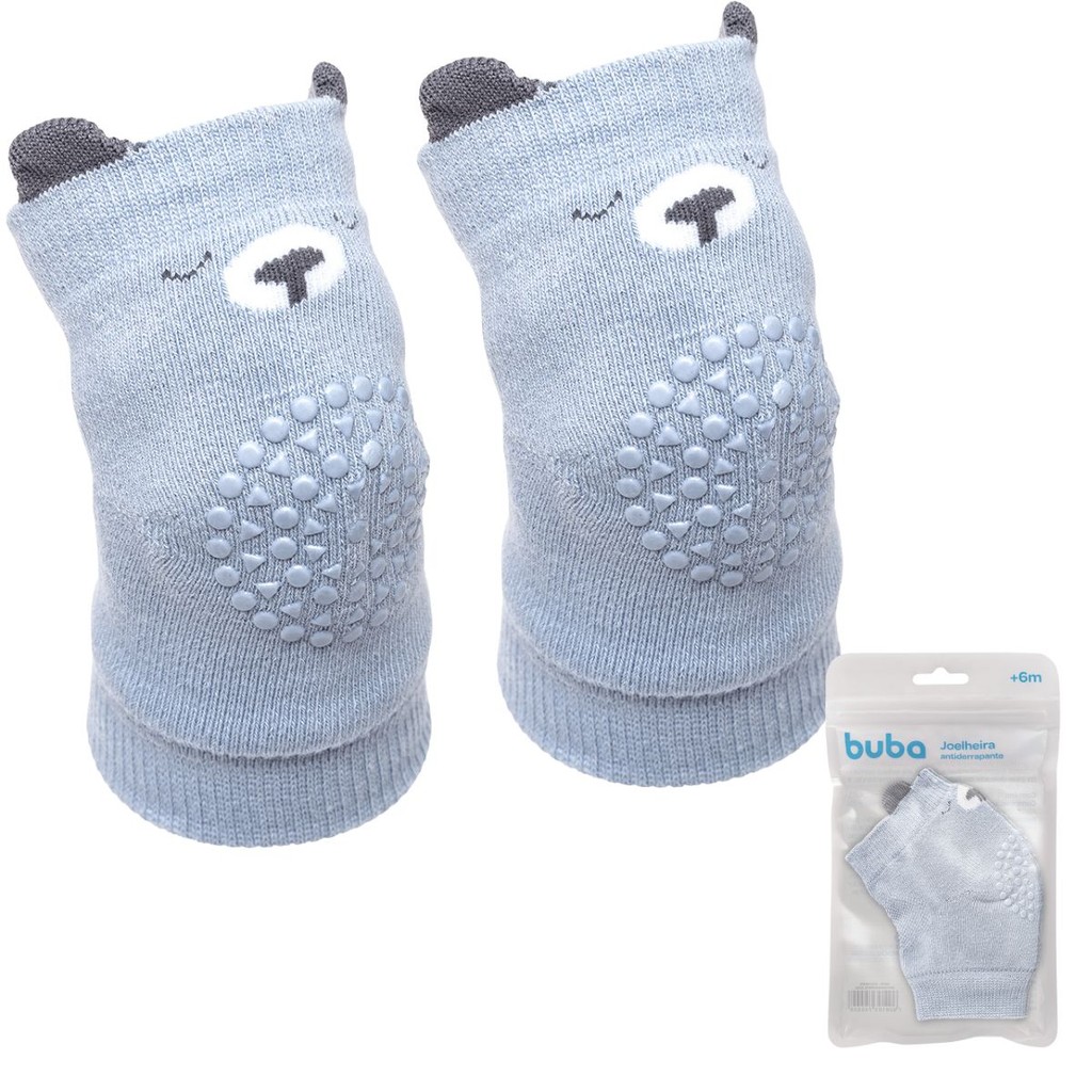 Joelheira Antiderrapante para Bebê Urso Azul 19414 Buba