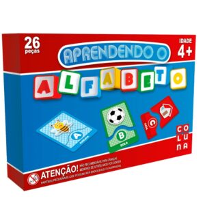 Jogo Aprendendo O Alfabeto 26 Peças Coluna Aprender Palavras Frases