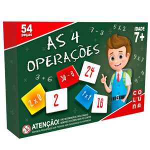 Jogo AS 4 Operações 54 Peças Coluna Aprender Números Conta Criança