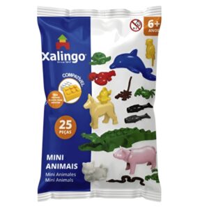 Jogo Blocos Criativos Mini Animais 25 Peças Xalingo Bichos Montar
