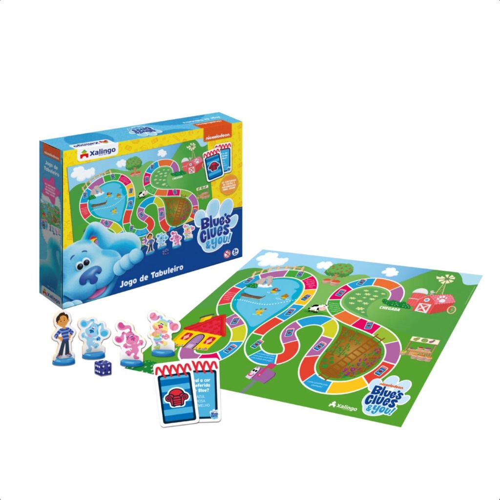 Jogo Brinquedo de Tabuleiro Blue's Clues 30 Peças Desenvolve Atenção