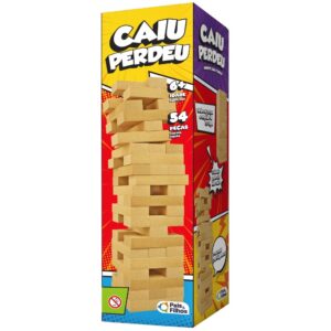 Jogo Caiu Perdeu 54 Peças Madeira Reflorestada Mdf Pais E Filhos