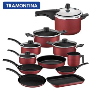 Jogo Conjunto de Panelas 11 Peças Antiaderentes com Frigideiras — Cozinha e Utensílios