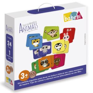 Jogo DA Memória Animais Babebi Educativo Mesa Mdf Madeira Joguinhos