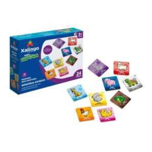 Jogo da Memória Animais com 24 Peças Brinquedo Educativo Xalingo 50765