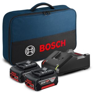Jogo de Baterias e Carregador Bosch 18V 4,0Ah com Bolsa 17″