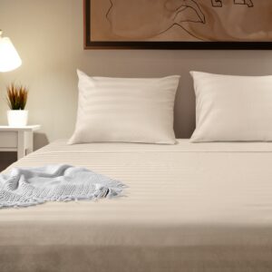 Jogo De Cama Lençol Queen 4 Peças 300 Fios 100 Algodão Adamascado