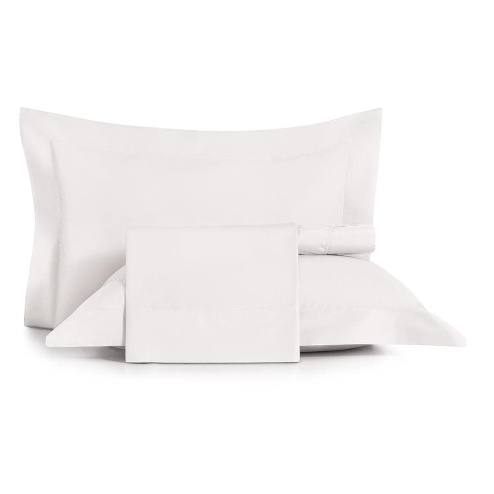 Jogo de Cama Queen 4 Peças Altenburg Algodão Lux 200 Fios Branco