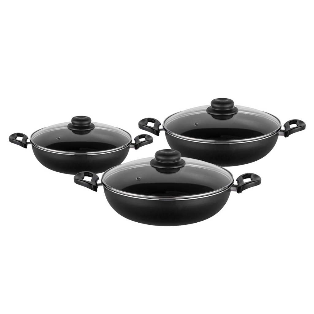 Jogo De Frigideira Wok Antiaderente 3 Tamanhos 26cm 28cm 30cm — Cozinha e Utensílios