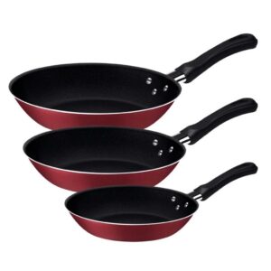 Jogo de Frigideiras Caribe Vermelho com Revestimento Interno e — Cozinha e Utensílios