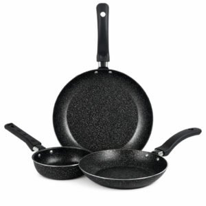 Jogo De Frigideiras Francesas 3 Peças 14 18 24Cm Preto Nacional