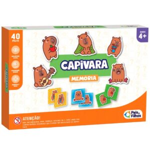 Jogo DE Memória Capivara 40 Peças Pais E Filhos Brinquedo Raciocínio