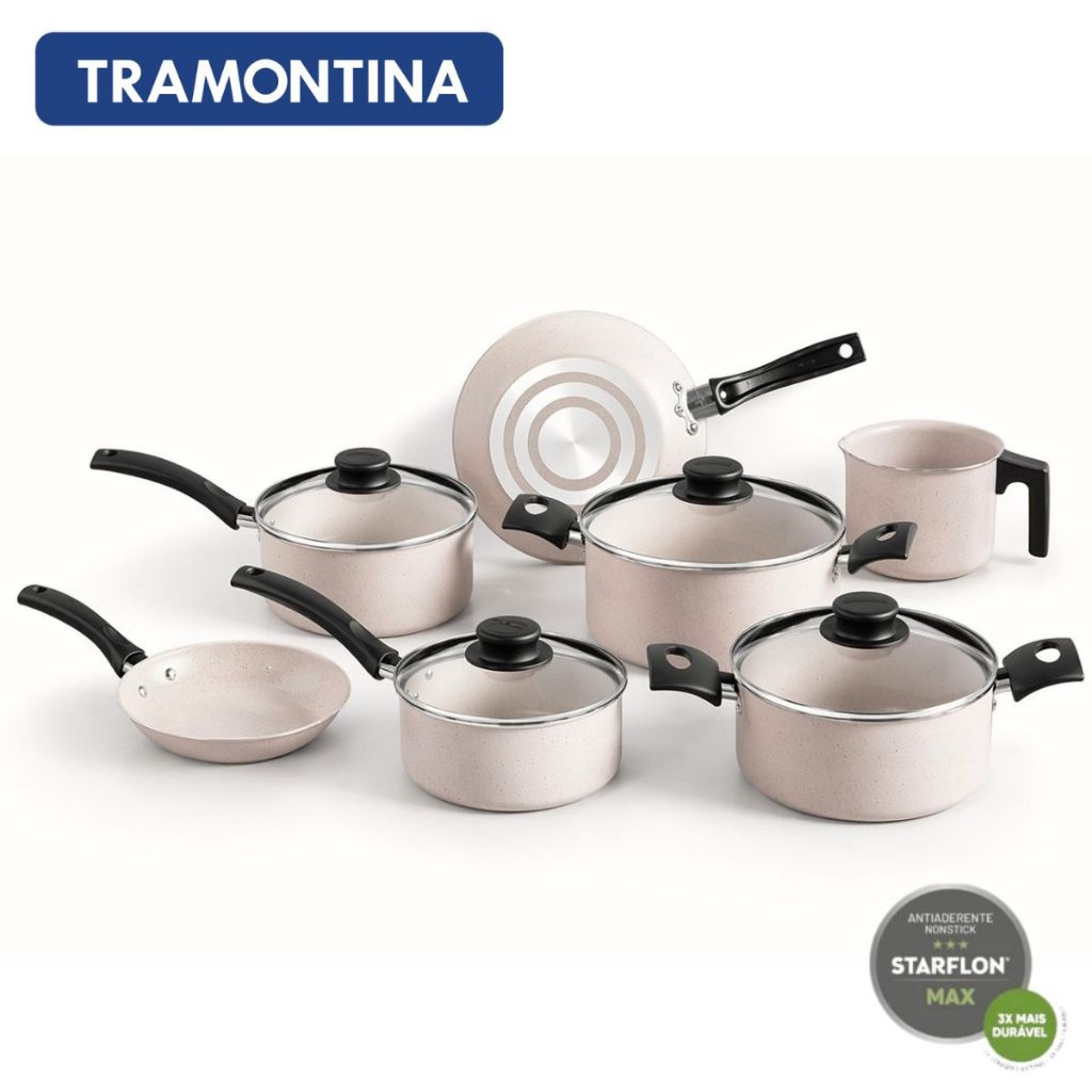 Jogo De Panela Antiaderente Turim 7 Peças Alumínio Tramontina — Cozinha e Utensílios
