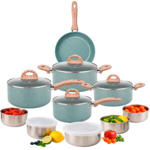 Jogo de Panelas 10 peças Brinox Ceramic Life Botanika Revestimento