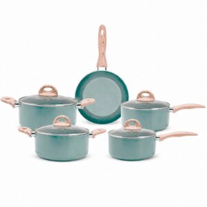 Jogo De Panelas 5pçs Brinox Ceramic Life Botanika Antiaderente Com