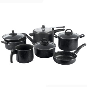 Jogo De Panelas 6 Peças Com Panela De Pressão 4,5L Preto