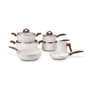 Jogo de Panelas 7 peças Vanilla Brinox Antiaderente Cerâmico Ceramic