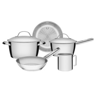 Jogo De Panelas Aço Inox Indução 5 peças Allegra Tramontina