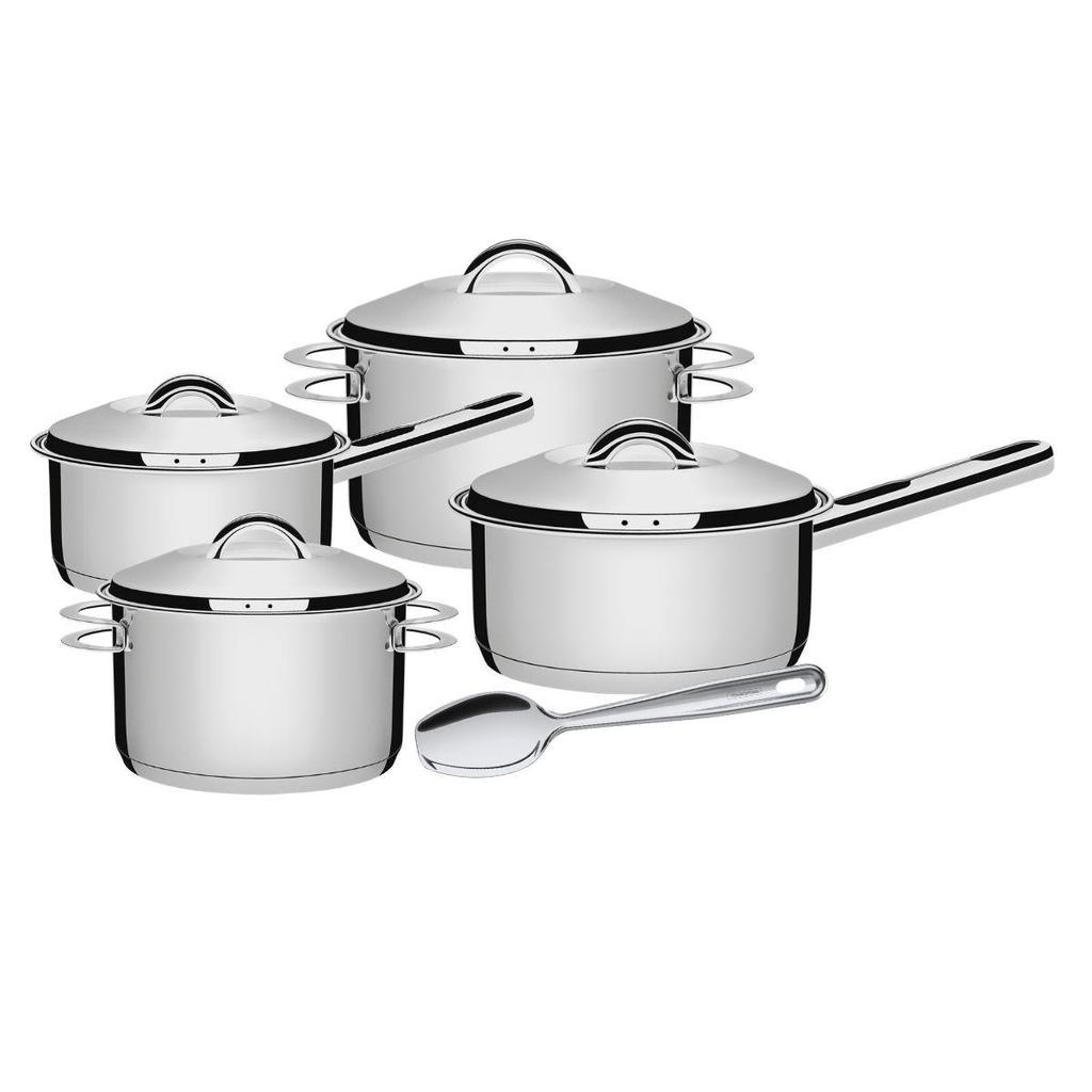 Jogo de Panelas Aço Inox Solar 4 Peças e Colher Tramontina