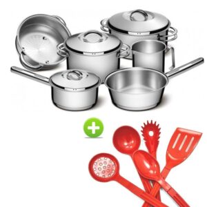 Jogo de Panelas Aço Inox Solar Tramontina Fundo Triplo Indução 6