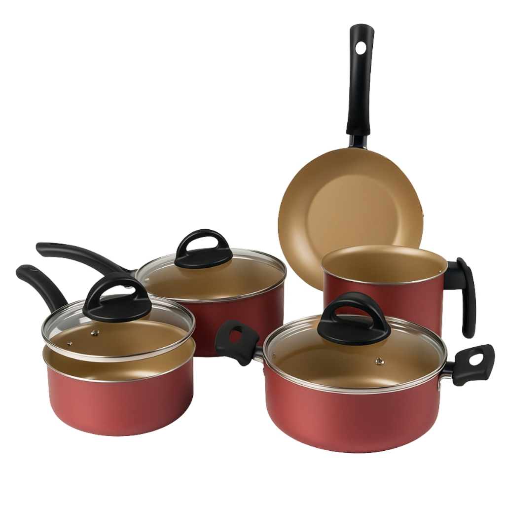 Jogo De Panelas Antiaderente 5 Peças Cereja Nacional — Cozinha e Utensílios