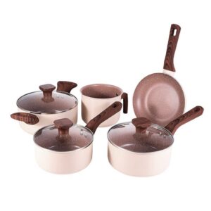Jogo de Panelas Antiaderente Cerâmica Cooktop Fogão Indução Kit 5