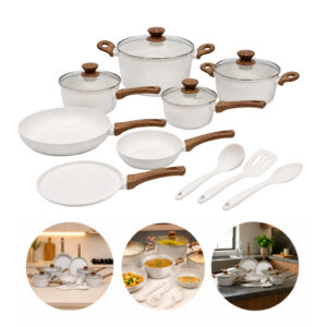 Jogo de Panelas Antiaderente Cerâmico Fogão Indução Kit 10 Peças Cook