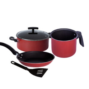 Jogo De Panelas Antiaderente Kit Cozinha Mesa Posta 3 peças Espatula — Cozinha e Utensílios