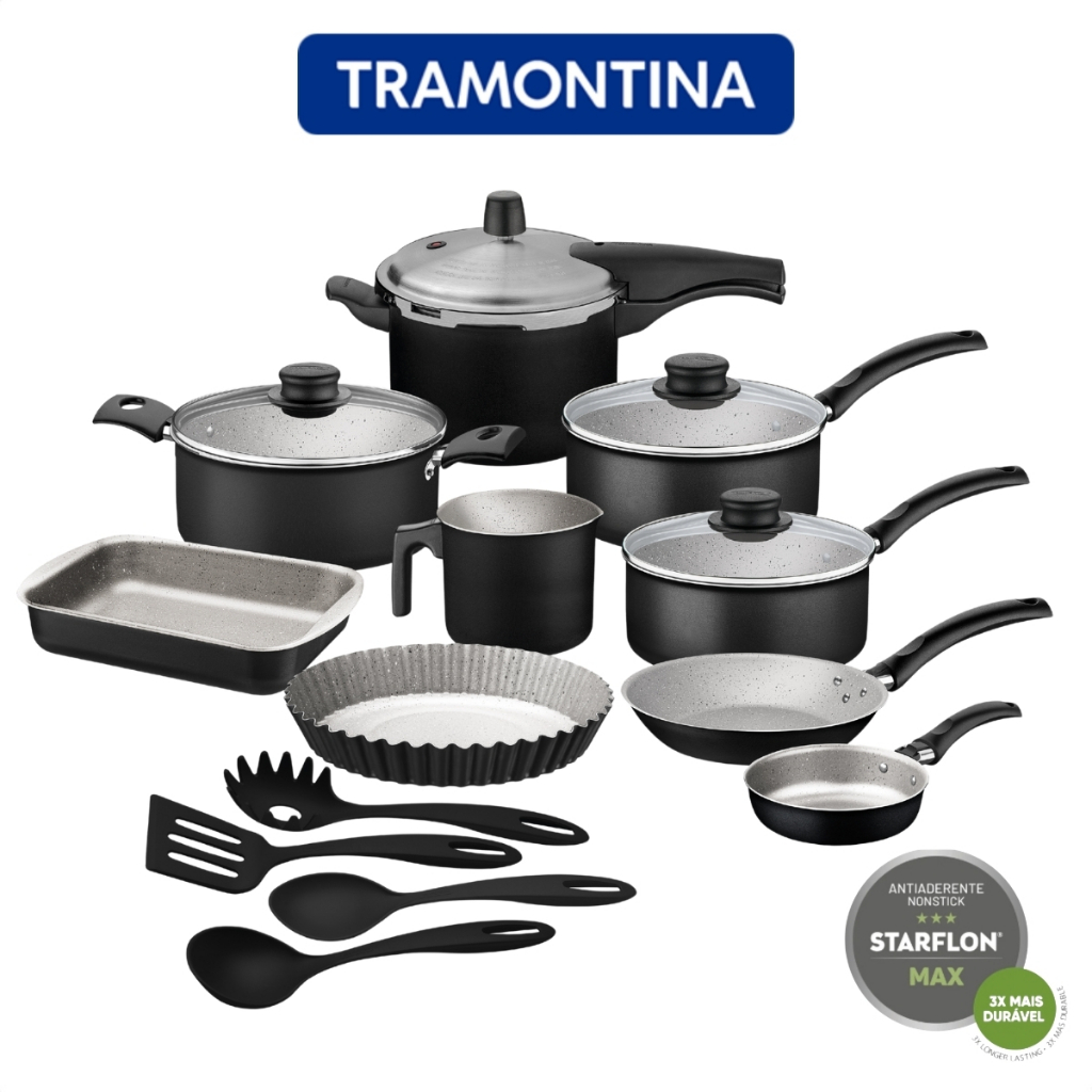 Jogo De Panelas Antiaderente Tramontina 13 Peças Com Panela De — Cozinha e Utensílios