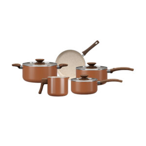 Jogo de Panelas Brinox Ceramic Life Primea 5 Peças Cappuccino