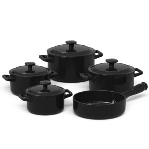 Jogo de Panelas Cerâmica Pura Ceraflame Aura+ 5 Peças Atóxica Preto