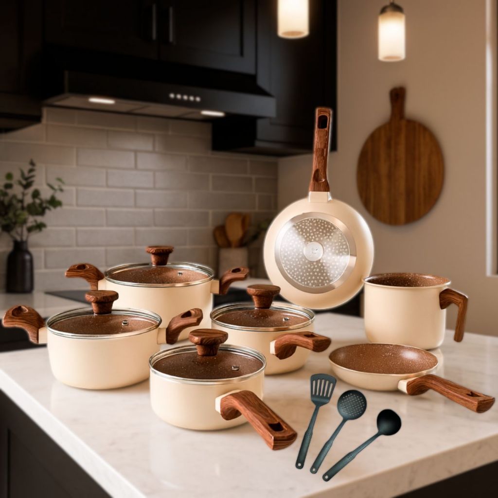 Jogo de Panelas Conjunto de Panelas com 10 Pecas Indução Revestimento — Cozinha e Utensílios
