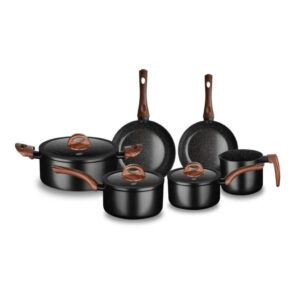 Jogo de Panelas Eclipse Ceramic Flon 6 Peças cor Preto Mta 3628