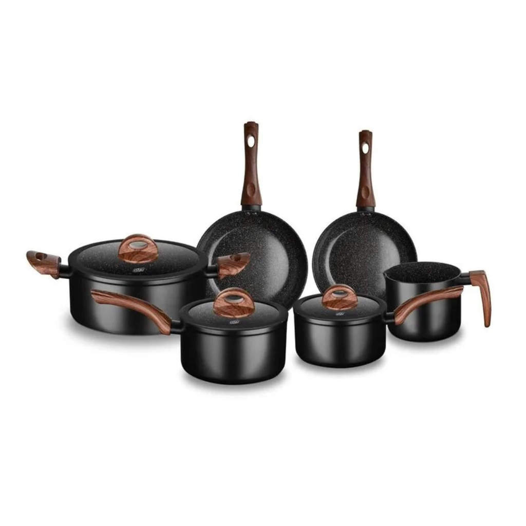 Jogo de Panelas Eclipse Ceramic Flon 6 Peças cor Preto Mta 3628 — Cozinha e Utensílios
