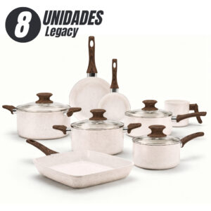 Jogo de Panelas Legacy Cerâmica Antiaderente 8 Peças com Tampa de