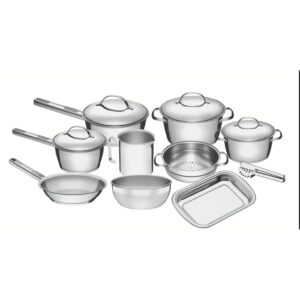 Jogo de Panelas Tramontina Aço Inox Allegra 10 Peças Fundo Triplo Com