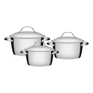 Jogo de Panelas Tramontina Allegra 3 Peças Inox Fundo Triplo — Cozinha e Utensílios