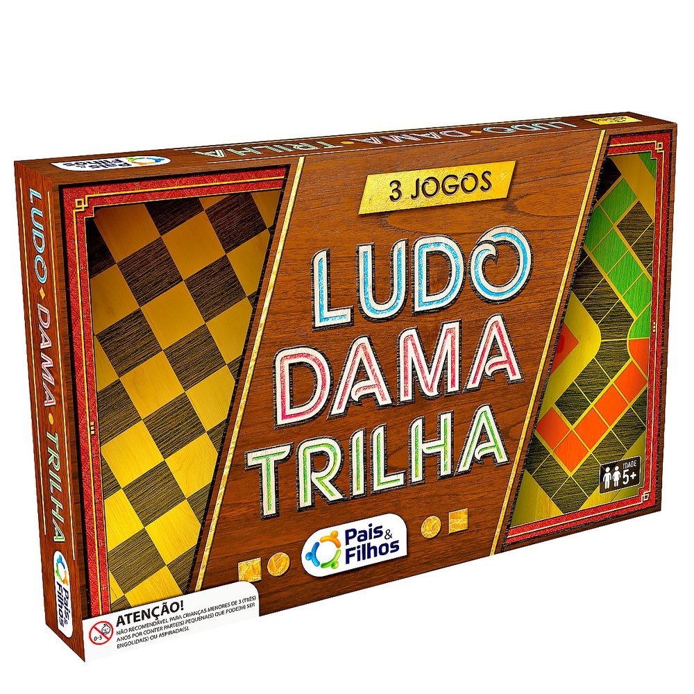 Jogo DE Tabuleiro 3 Jogos EM 1 Damas Trilha Ludo Clássico Games