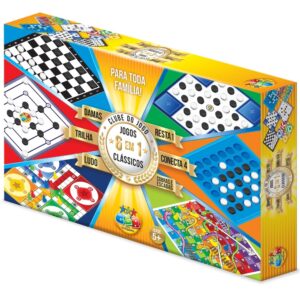 Jogo DE Tabuleiro 4 Jogos EM 1 Ggb 48 Peças Brinquedos Damas Trilha