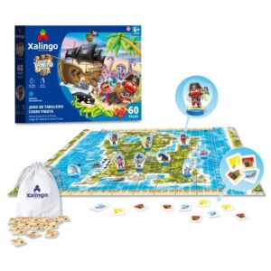Jogo de Tabuleiro Corre Pirata 60 Peças para Crianças a Partir de 6