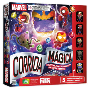 Jogo DE Tabuleiro Corrida Mágica Marvel 5 Miniaturas Copag Personagem