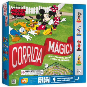 Jogo DE Tabuleiro Corrida Mágica Mickey Mouse E Friends 4 Miniaturas