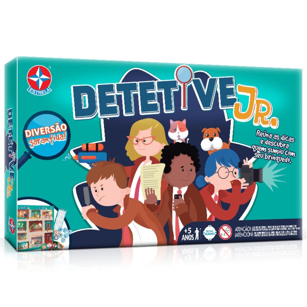 Jogo DE Tabuleiro Detetive JR Estrela Brinquedo Júnior Mesa Família — Brinquedos