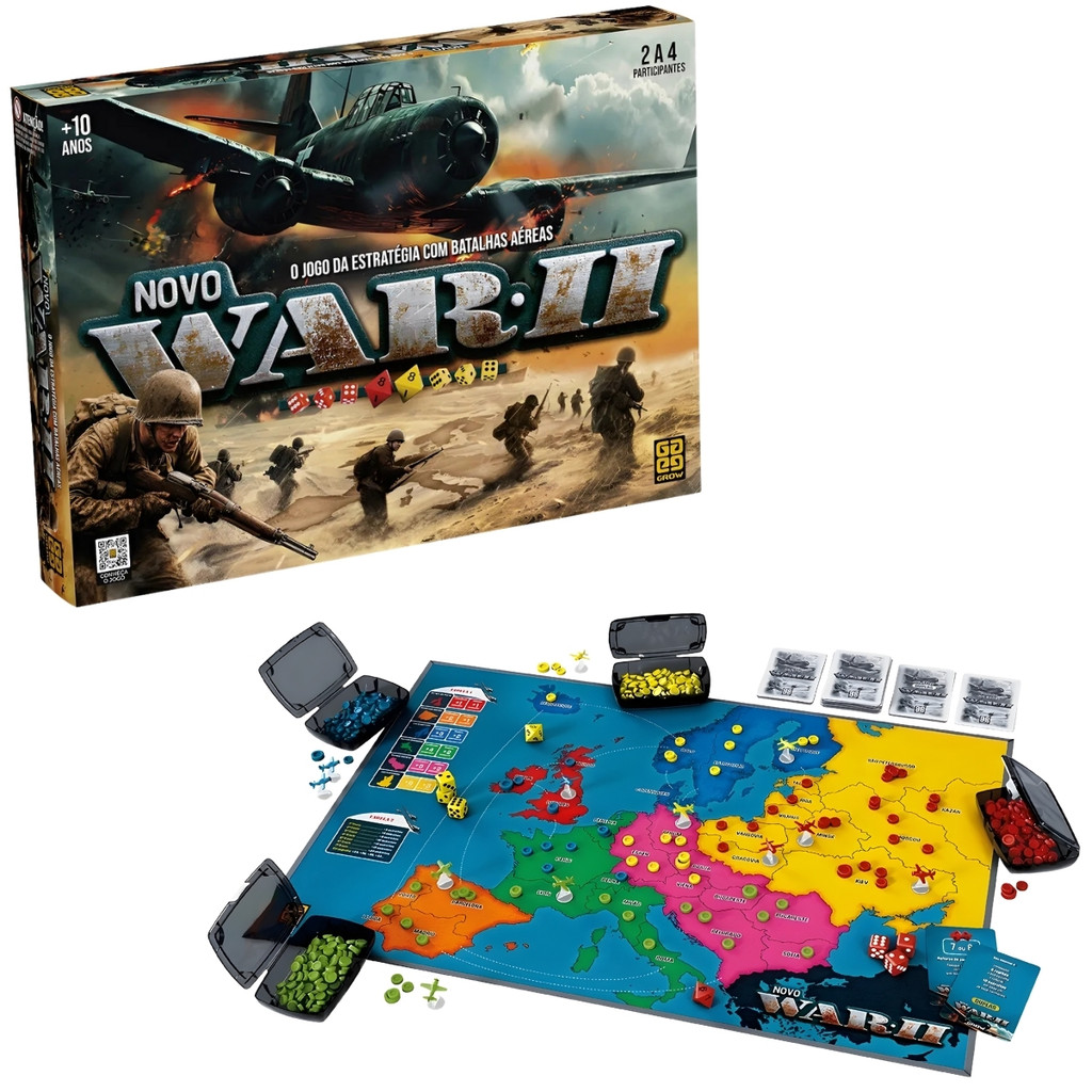 Jogo De Tabuleiro Estratégia Novo War II Grow — Brinquedos