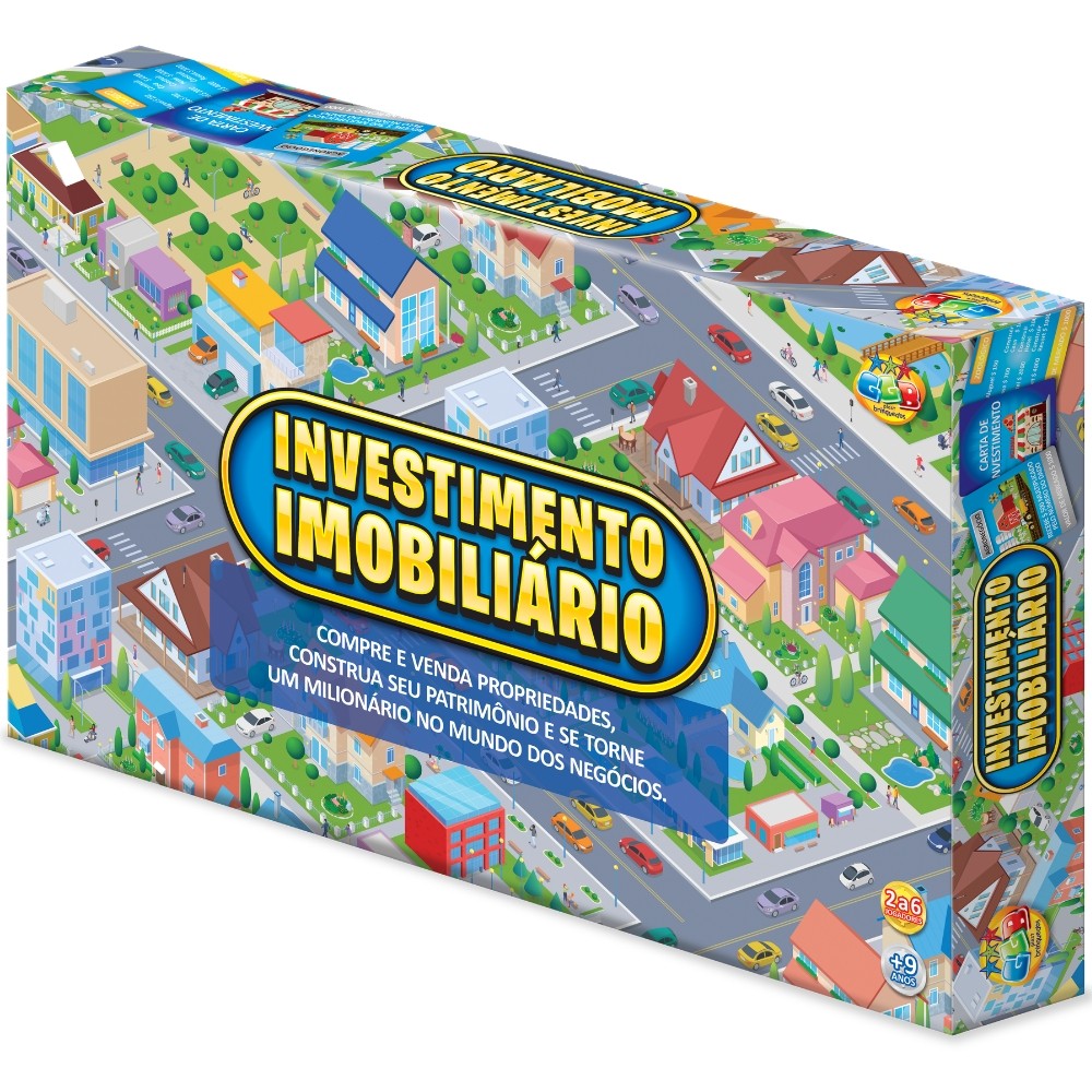 Jogo DE Tabuleiro Investimento Imobiliário Ggb Brinquedo Mesa Banco — Games e Brinquedos