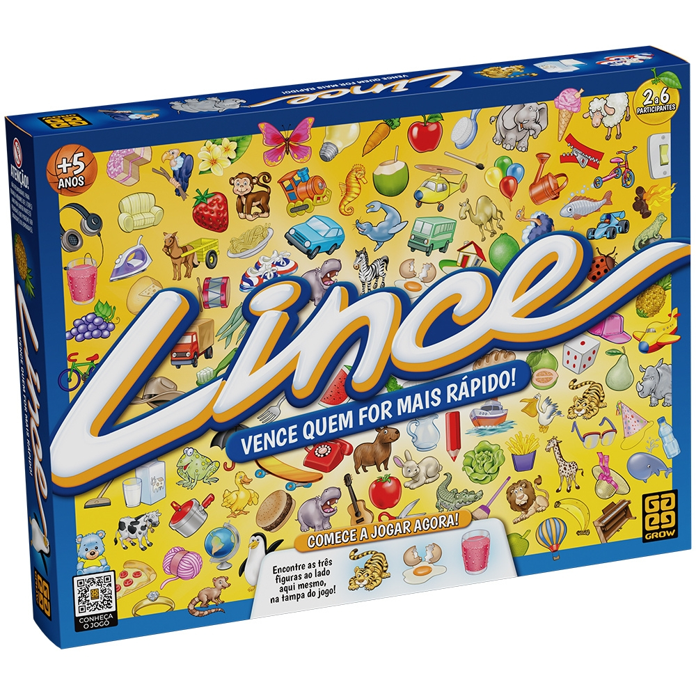 Jogo DE Tabuleiro Lince Grow Brinquedo Mesa Imagem Letras Figuras